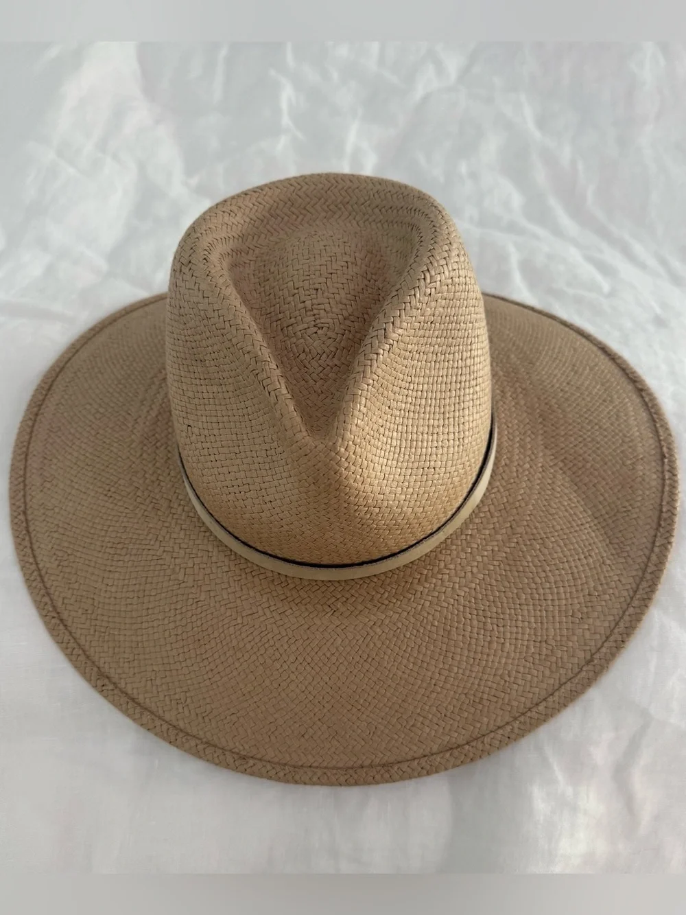 Janessa Leone Wide Brim 100% Straw Hat, sz Medium
